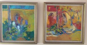 “Indian Women” by Isaiah James Boodhoo 2 pieces, 1993